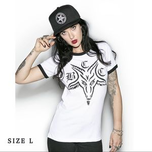 BlackCraft Cult White Baphomet Tee L